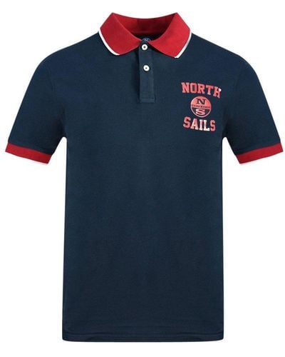 North Sails Block Logo Navy Blue Polo Shirt