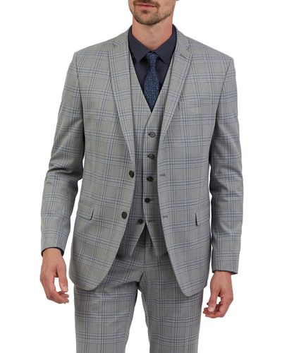 Limehaus Check Suit Jacket - Grey