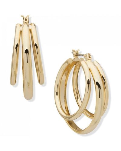 DKNY Seely Plated Base Metal Earrings - 60558349-887 - Metallic