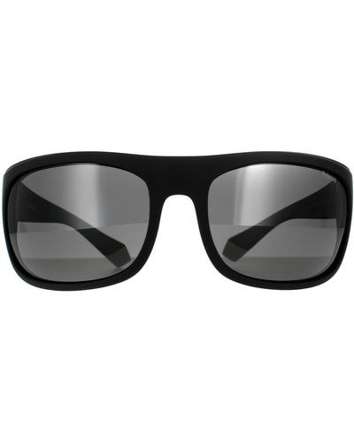 Polaroid Wrap Black Grey Grey Polarized Sunglasses