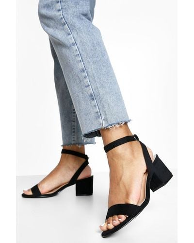 Boohoo Low Block Barely There Heels - Blue