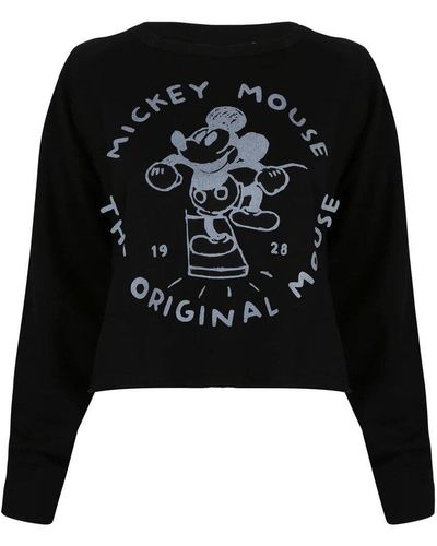 Disney Original Mickey Mouse Crop Sweatshirt - Black