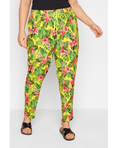 Yours Printed Trousers - Yellow