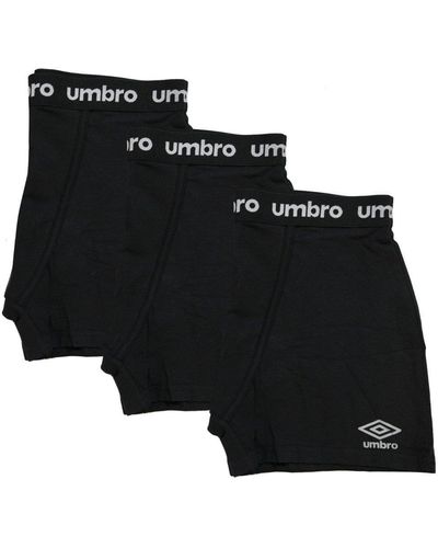 Umbro Button Fly Boxer 3 Pack - Black