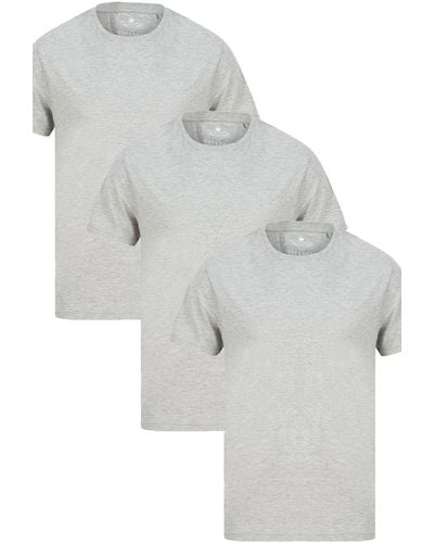 Threadbare 3 Pack Basic Cotton T Shirts - Grey