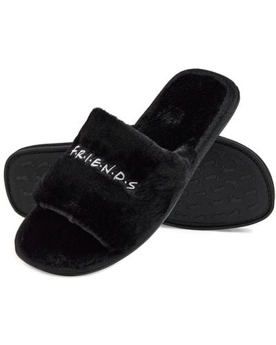 Friends Open Toe Slippers - Black