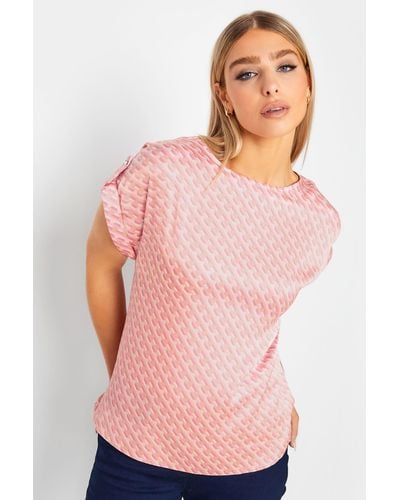 M&CO. Tab Sleeve Blouse - Pink