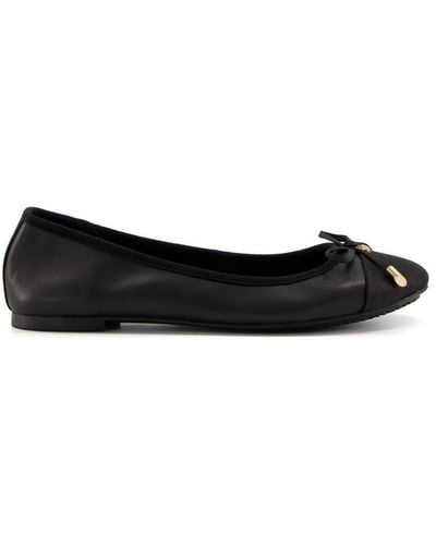 Dune 'hartlyn' Leather Ballet Court Shoes - Black