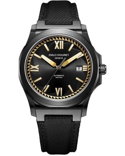 Emile Chouriet Challenger Cliff Stainless Steel Luxury Watch - 08.1170.g.n.n.58.2 - Black