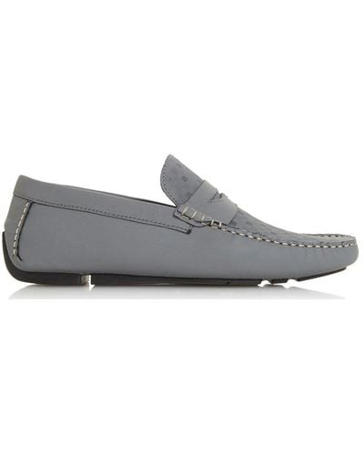 Dune 'bollie Di' Leather Loafers - Grey