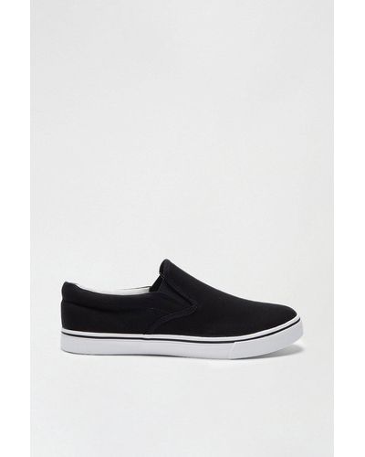 Burton Black Slip On Plimsoll Trainers