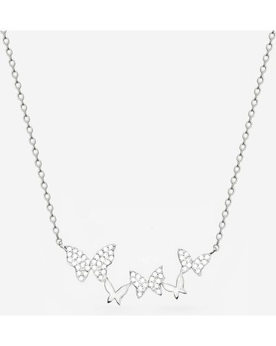 MUCHV Silver Butterfly Necklace - Natural