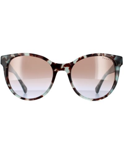 Ralph By Ralph Lauren Fashion Blue Tortoise Violet Gradient Silver Mirror Sunglasses - Brown