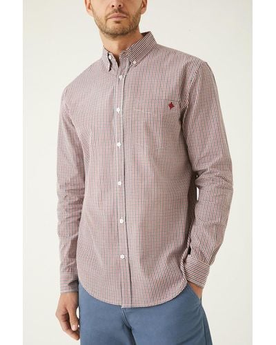 MAINE Long Sleeve Heritage Check Shirt - Red