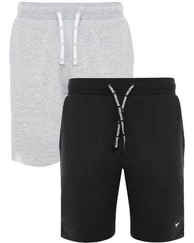 Threadbare 2 Pack 'dolen' Pyjama Shorts - Grey