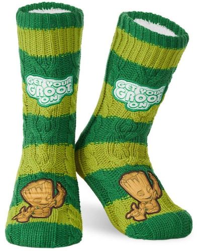 Marvel Get Your Groot On Slipper Socks - Green