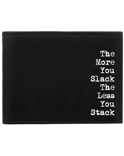 Grindstore The More You Slack Bi-fold Leather Wallet - Black