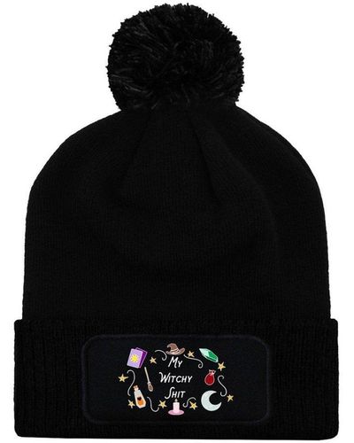 Grindstore My Witchy Shit Bobble Beanie - Black
