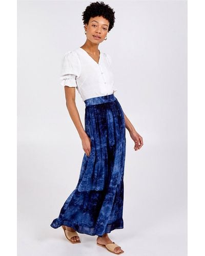 Blue Vanilla Tiered Maxi Skirt - Blue
