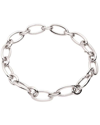 Pure Luxuries Gift Packaged 'amalia' Rhodium Plated 925 Silver Petite Link Bracelet - Metallic