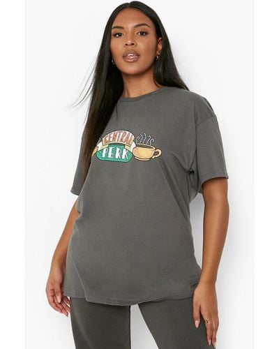 Boohoo Plus Central Perk Licensed T-shirt - Grey