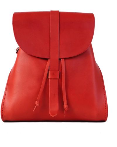 THE DUST COMPANY Leather Backpack - Red