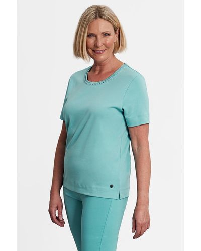 Penny Plain Turquoise Nail Head Top - Blue