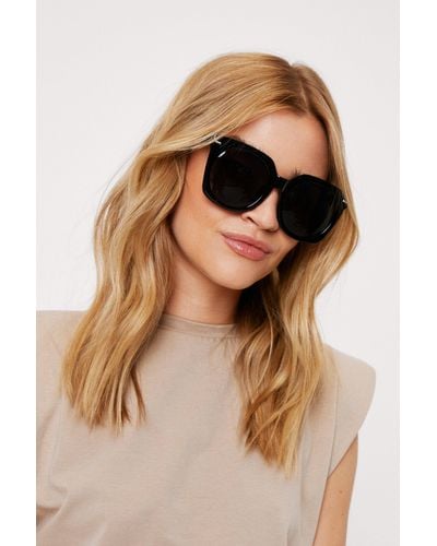 Nasty Gal Tinted Oversized Square Sunglasses - Brown