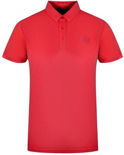 Class Roberto Cavalli Brand Logo Bordeaux Polo Shirt - Red