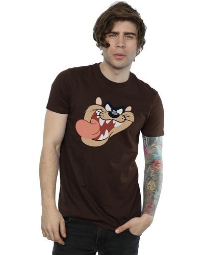 Looney Tunes Tasmanian Devil Face T-shirt - Black