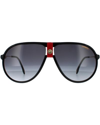 Carrera Aviator Gold Red And Black Grey Gradient Sunglasses