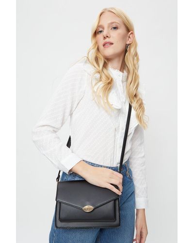 Dorothy Perkins Black Pocket Front Envelope Cross Body - White