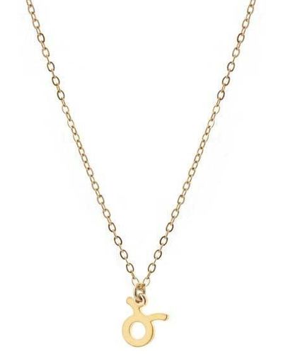 Joy by Corrine Smith Taurus Zodiac Charm Necklace Gold Plated - White