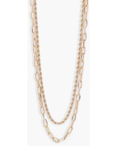 Boohoo Chunky Chain Link Rope Twisted Necklace - White