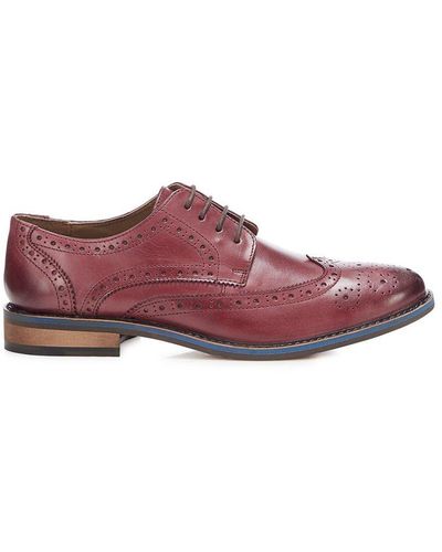 Red Herring Leather Mason Derby Brogues - Purple