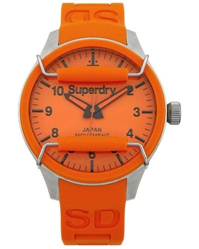 Superdry Scuba Stainless Steel Fashion Analogue Quartz Watch - Syg109o - Orange