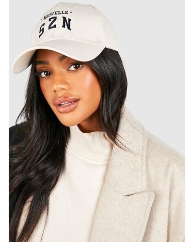 Boohoo Nouvelle Washed Cap - Natural