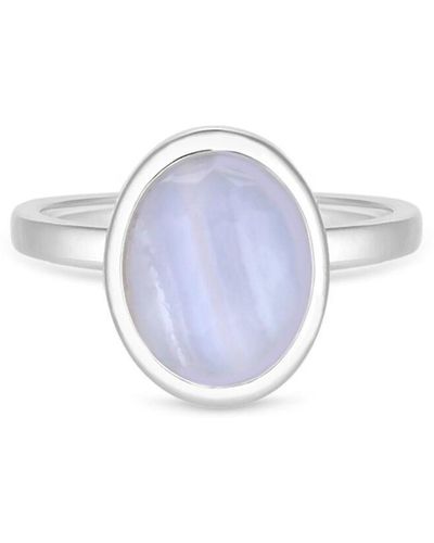 Simply Silver Sterling Silver 925 Blue Agate Ring