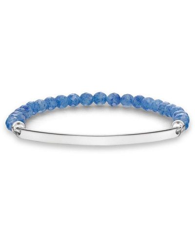 Thomas Sabo 'love Bridge' Sterling Silver Bracelet - Lba0001-624-32-l17.5 - Blue