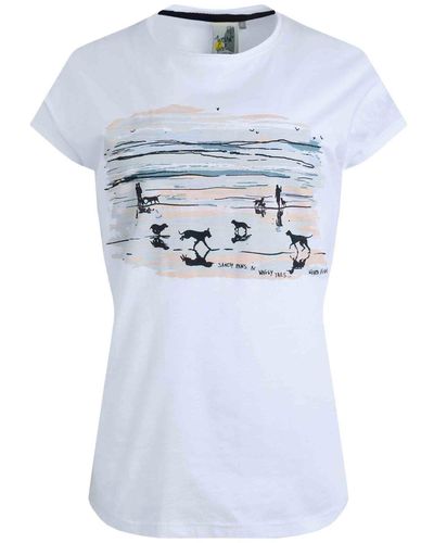 Weird Fish Beach Strolls Organic Graphic T-shirt - Blue