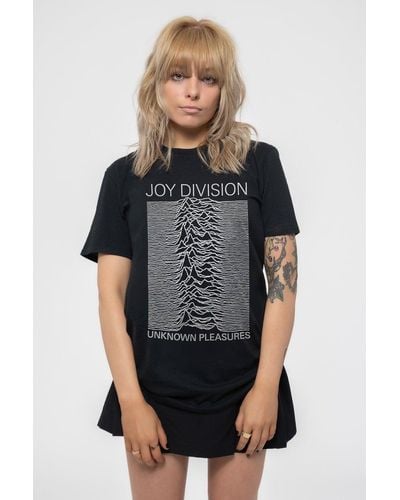 Joy Division Unknown Pleasures Fp Boyfriend Fit T Shirt - Black