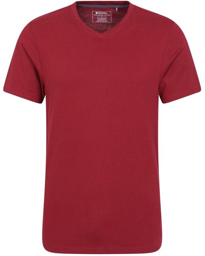 Mountain Warehouse Eden Ii T-shirt Organic V-neck Tee Short Sleeve Top - Red