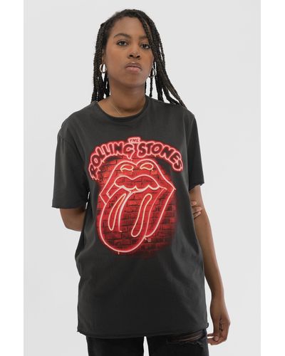 The Rolling Stones Neon Light T Shirt - Red