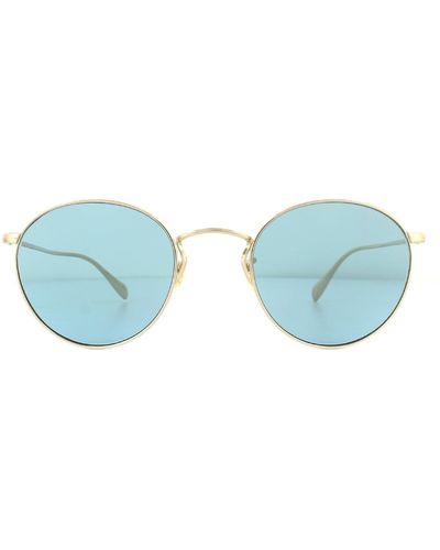 Oliver Peoples Round Gold Cobalto Sunglasses - Blue