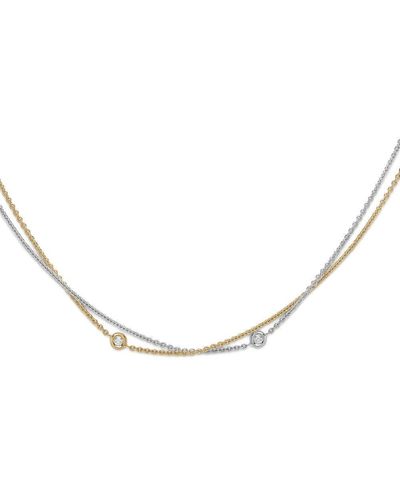 Jewelco London 18ct 2-colour Gold Diamond By The Inch Donut Necklace 0.15ct - Multicolour