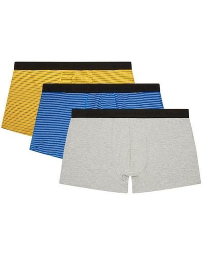 Burton Plus And Tall 3 Pack Double Stripe Trunks - Blue