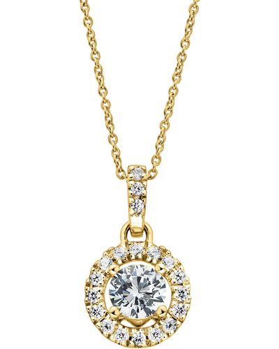 Created Brilliance Ana Yellow Gold Lab Grown Diamond Necklace - Metallic