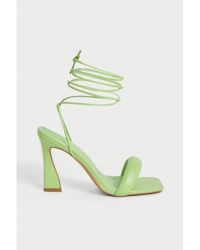 Warehouse Flared Heel Strappy Sandal - Green