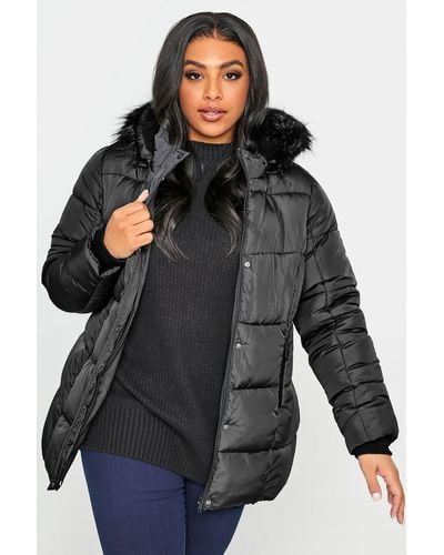 Yours Padded Puffer Coat - Grey