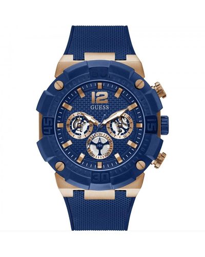 Guess Navigator Stainless Steel Fashion Analogue Quartz Watch - Gw0264g4 - Blue